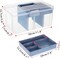 2-Layer Clear Plastic Dividing Storage Box with Removable Tray – Multipurpose Stationery Storage Box with Handle, Portable Sewing Box, Art & Craft Supply Organizer, Home Utility Box (Big Blue)